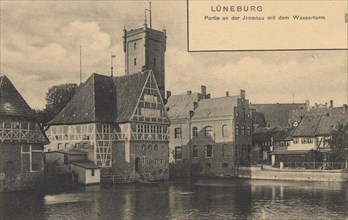 Houses And Water Tower At The Jlmenau In Lüneburg