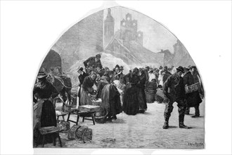 Market Scene In Stolp In 1880