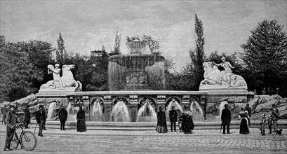 The Wittelsbach Fountain On Maximiliansplatz In Munich