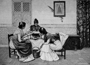Women Embroidering In Seville
