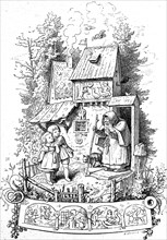 Hansel And Gretel Stand In Front Of The Witch'S Crunchy House