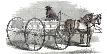 An Automatic Reins Holder On The Wagon Of The Horse Team