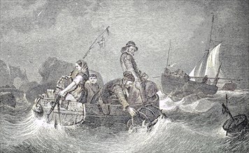 Fishermen In Front Of Helgoland