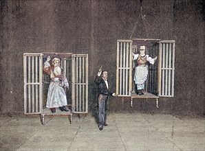 The Illusionist Thorn Demonstrates The Appearance And Disappearance Of Persons In Transparent Cages
