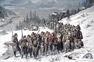 Escorting Of French Soldiers By Swiss Military In The Neuchatel Jura On 3 February 1871