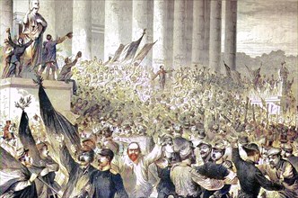 The Proclamation Of The French Republic By Gambetta In Front Of The Palace Of The Legislative Body In Paris On September 4