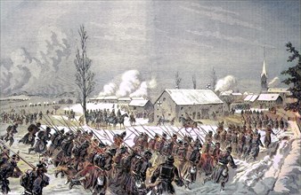 The Baden Brigade Of Degenfeld On The Advance Through The Place Frahier To Attack Echevanne On January 17