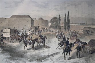 The 12Th Army Corps Crosses The Rhine At Fort Montebello Near Mainz On 3 August 1870