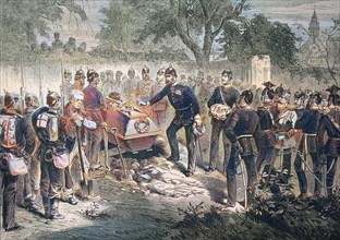 Burial Of The French General Douaine By Prussian Troops At Sarreguemines On August 7