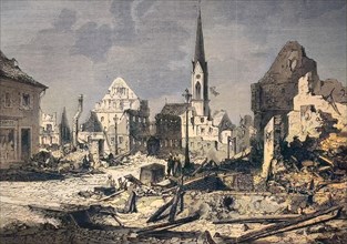 The Devastated Main Street After The Shelling In German-French Campaign Of 1870