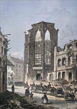 The Destroyed Building Of The Library In Strasbourg