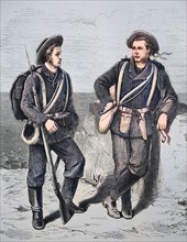 Two Soldiers In The Uniform Of The German Sea Defense