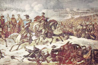 Field Marshal Prince Friedrich Karl And His Staff In Battle At Orleans