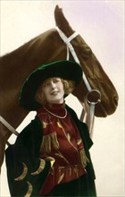 Woman in Green and her Horse.
