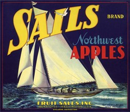 Sailboat Fruit Label.