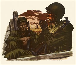Soldiers have a Smoke Break.
