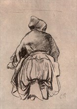 Back View of a Kneeling Peasant.