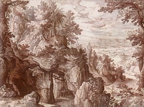 Mountainous Landscape with a Hermit.