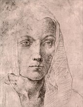 A Young Woman Wearing a Headdress.