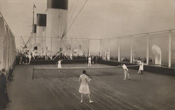 Tennis on French Ocean Liner.