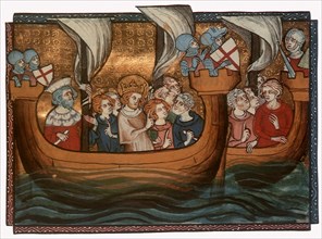 King Louis IX on ship with his Army on Seventh Crusade.