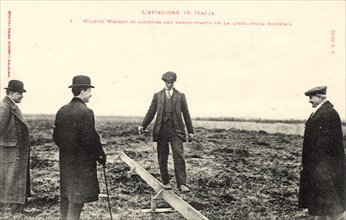 Wilbur Wright Balancing on a Wooden Beam.