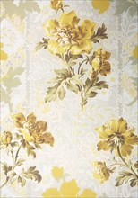 Yellow Rose with floral repeat pattern.