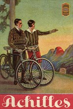 Man and Woman with Bicycles.