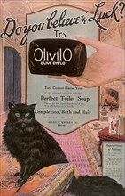 Olivilo Soap Advertisement with Black Cat.