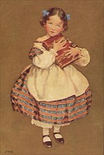 Young Girl holding Book.