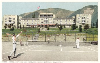 Hotel and Tennis Courts, Arrowhead Springs, California.
