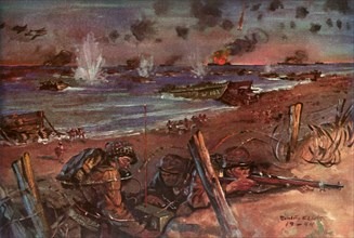 Marines invading Normandy.