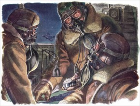 Airmen during Night Bombing Raid.