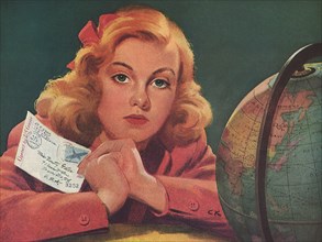 Woman with Letter from American G.I. Boyfriend.