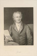 Pound. 18th Century Engraving. Portrait of Goethe
