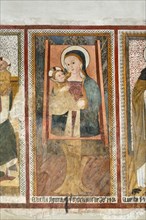 Madonna with Child. 15th Century Umbrian School Fresco Cycle. Church of San Giovanni Battista. Arrone. Valnerina. Umbria. Italy