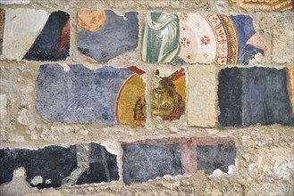 Lecce, township of Casalabate (Italy, Puglia, province of Lecce) abbey of Santa Maria di Cerrate, the church, interior, frescoes (XIII-XIV century)