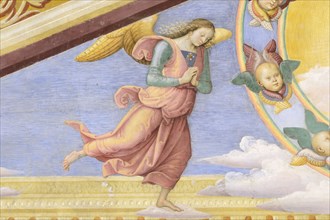 Panicale (Italy, Umbria, province of Perugia), Church of San Sebastiano. Perugino, Martyrdom of San Sebastiano, fresco, 1505. Detail
