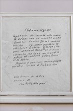 Città della Pieve (Italy, Umbria, province of Perugia), Oratorio Santa Maria dei Bianchi, copy of the first letter sent by Perugino on 20 February 1504 to the mayor of the Disciplinati della Vergine d...