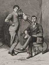 The velocipedists Emmanuel de Graffenried and Albert Laumailla
