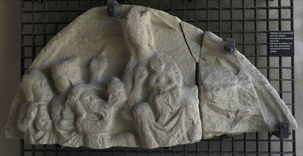 Relief of the tympanum depicting the Adoration of the Magi