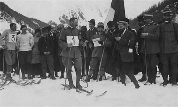 italie, ponte di legno, course de ski des officiers, lieutenant del pozzo, 1912