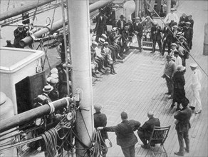 des jeux sur le pont de 3ème classe du giulio cesare. 1915-1940