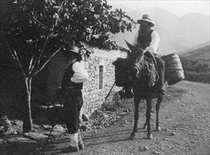 greece, two men, horse, 1912