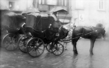 italy, campania, naples, carriages, about 1930