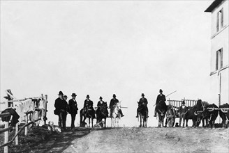 italy, lazio, boar hunting, 1910-20
