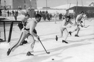 chamonix, hockey on ice international game, 1920-1930