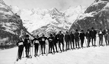 sport, ski,valle d'aosta, courmayeur, monte bianco, 1900-1910