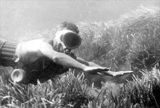 underwater fishing, 1945-48