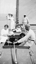 on sailing boat, 1910